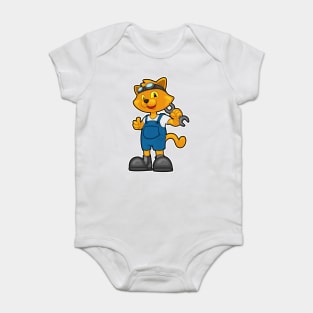 Cat as Mechanic with Spanner Baby Bodysuit